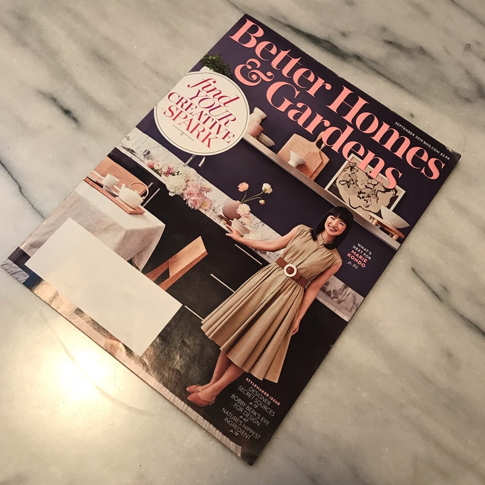 Marie Kondo in Better Homes & Gardens Mag Sep’19